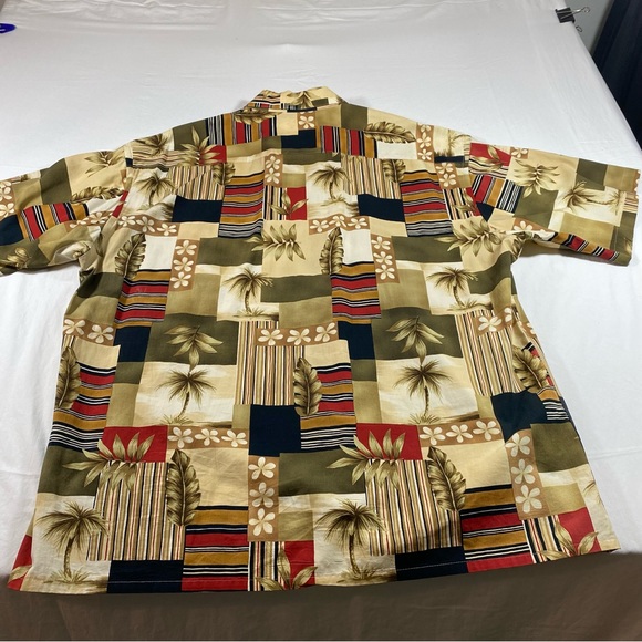 Pierre Cardin Tropical Shirt Button Down Palm trees XXL Short Sleeve Party Shirt - Picture 6 of 10